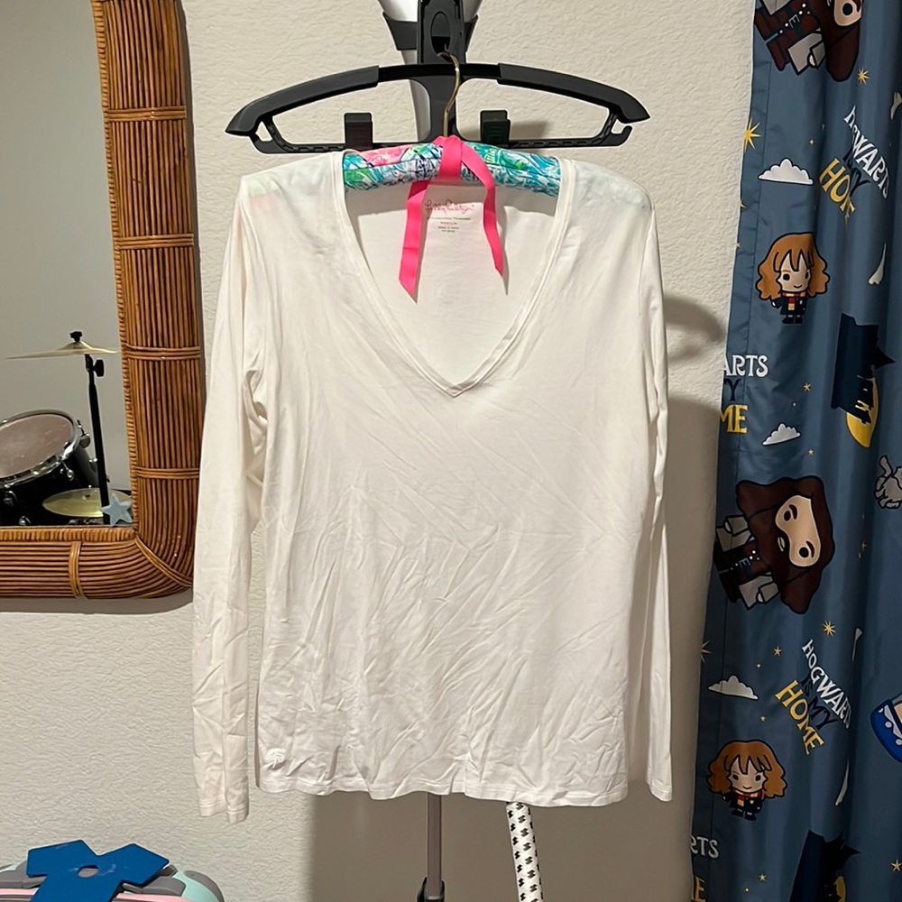 Lilly Pulitzer long sleeve white shirt size medium